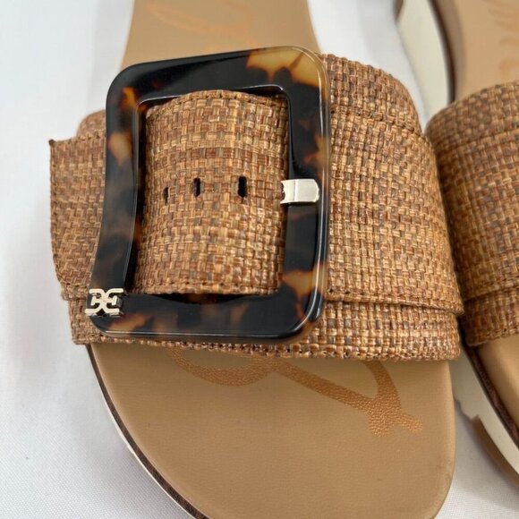 Sam Edelman Ariane Slide Sandal - Cuoio Weave Size 11 Exaggerated Buckle - Picture 12 of 13